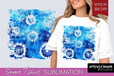 Winter Square Tshirt Background, Tie Dye Sublimation Sublimation OrangeBrushStudio 