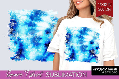 Winter Square Tshirt Background, Tie Dye Sublimation Sublimation OrangeBrushStudio 