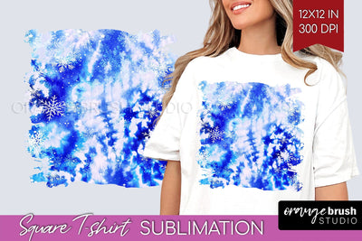 Winter Square Tshirt Background, Tie Dye Sublimation Sublimation OrangeBrushStudio 