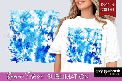 Winter Square Tshirt Background, Tie Dye Sublimation Sublimation OrangeBrushStudio 