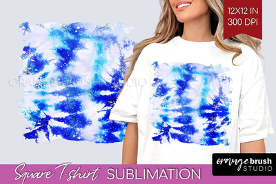 Winter Square Tshirt Background, Tie Dye Sublimation Sublimation OrangeBrushStudio 