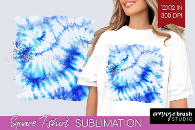 Winter Square Tshirt Background, Tie Dye Sublimation Sublimation OrangeBrushStudio 