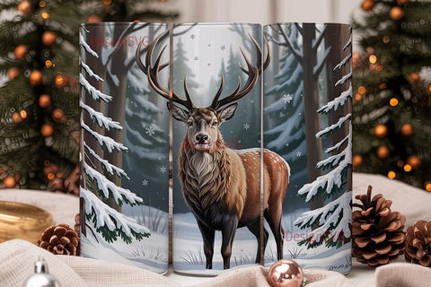 Winter Stag 20oz Tumbler Wrap Sublimation DesignSVG 