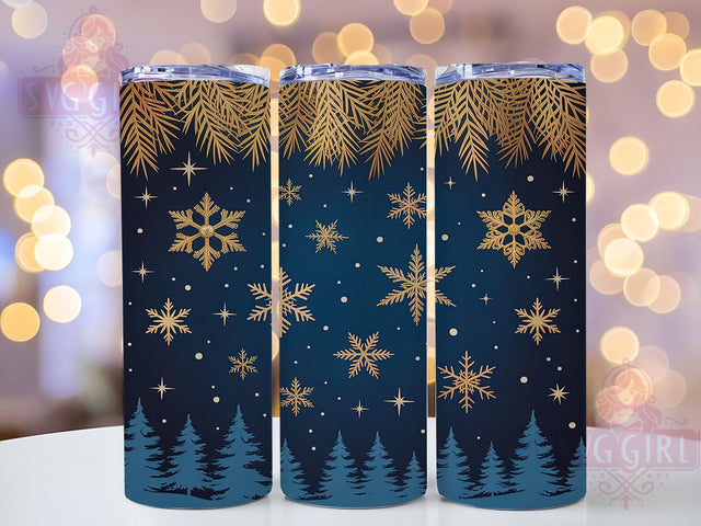 Winter Star Snowflake Tumbler, Star Glitter Wrap, Holiday Snowflake Sublimation, 20oz Glitter Tumbler, Festive Star Art, Seasonal Snowflake Mug, Sparkling Winter Cup Sublimation SvggirlplusArt 