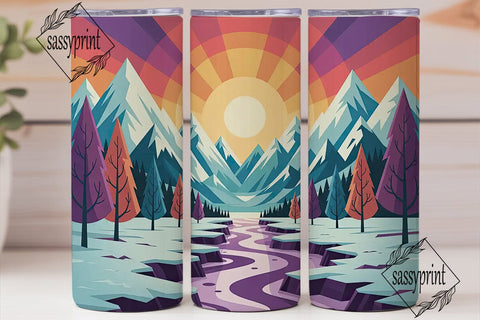 Winter Sunrise Landscape 20oz Tumbler Sublimation sassyprint 