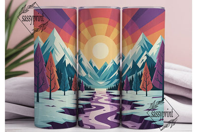 Winter Sunrise Landscape 20oz Tumbler Sublimation sassyprint 