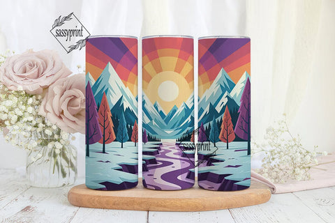Winter Sunrise Landscape 20oz Tumbler Sublimation sassyprint 