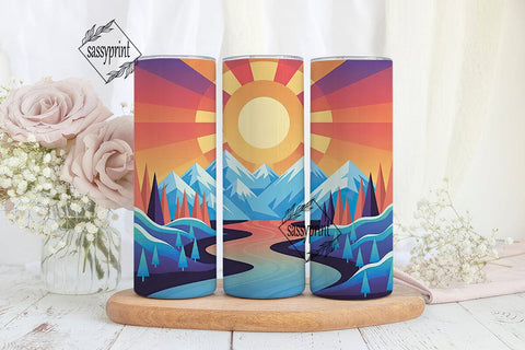 Winter Sunrise Landscape 20oz Tumbler Sublimation sassyprint 