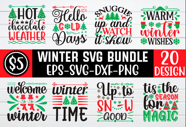 Winter SVG Bundle, Christmas Svg, Winter svg, Santa svg, Christmas Quote svg, Funny Quotes Svg, Snowman SVG, Winter Quote Svg SVG BB Type Studios 