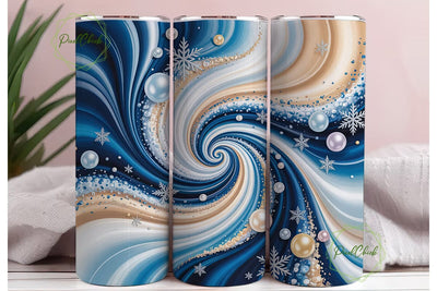 Winter Swirl Snowflakes 20oz Design Sublimation PixelChick 