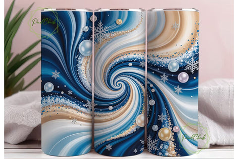Winter Swirl Snowflakes 20oz Design Sublimation PixelChick 