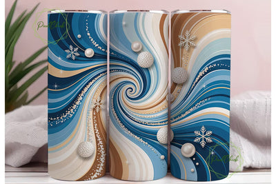 Winter Swirl Snowflakes 20oz Design Sublimation PixelChick 