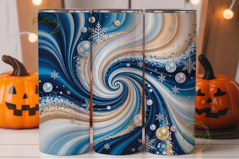 Winter Swirl Snowflakes 20oz Design Sublimation PixelChick 