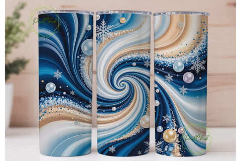 Winter Swirl Snowflakes 20oz Design Sublimation PixelChick 