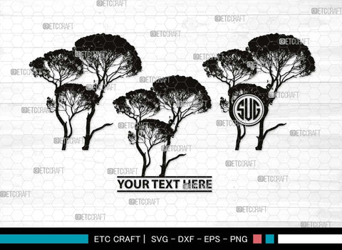 Winter Tree Monogram, Winter Tree Silhouette, Winter Tree SVG, Pine Svg, Natural Svg, Jungle Svg, Palm Tree Svg, Tree Svg, SB00545 SVG ETC Craft 