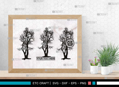 Winter Tree Monogram, Winter Tree Silhouette, Winter Tree SVG, Pine Svg, Natural Svg, Jungle Svg, Palm Tree Svg, Tree Svg, SB00545 SVG ETC Craft 