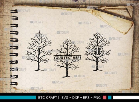 Winter Tree Monogram, Winter Tree Silhouette, Winter Tree SVG, Pine Svg, Natural Svg, Jungle Svg, Palm Tree Svg, Tree Svg, SB00545 SVG ETC Craft 