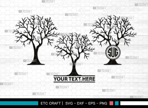 Winter Tree Monogram, Winter Tree Silhouette, Winter Tree SVG, Pine Svg, Natural Svg, Jungle Svg, Palm Tree Svg, Tree Svg, SB00545 SVG ETC Craft 