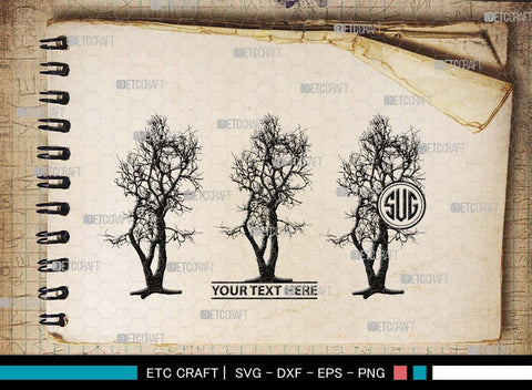 Winter Tree Monogram, Winter Tree Silhouette, Winter Tree SVG, Pine Svg, Natural Svg, Jungle Svg, Palm Tree Svg, Tree Svg, SB00545 SVG ETC Craft 