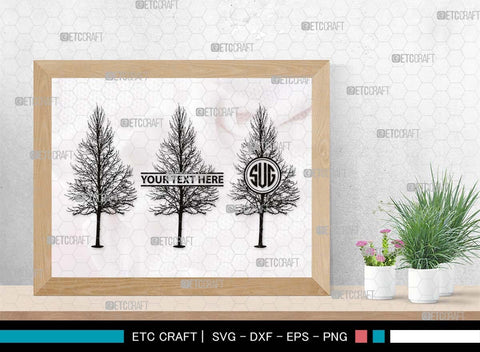 Winter Tree Monogram, Winter Tree Silhouette, Winter Tree SVG, Pine Svg, Natural Svg, Jungle Svg, Palm Tree Svg, Tree Svg, SB00545 SVG ETC Craft 