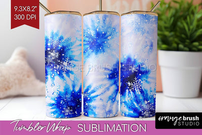 Winter Tumbler Wrap - Tie Dye Tumbler Sublimation Sublimation OrangeBrushStudio 