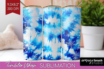 Winter Tumbler Wrap - Tie Dye Tumbler Sublimation Sublimation OrangeBrushStudio 