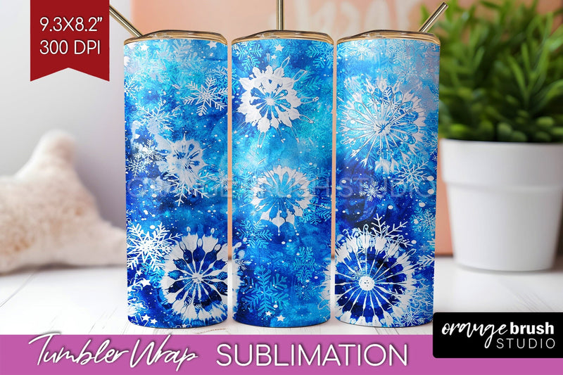 Winter Tumbler Wrap - Tie Dye Tumbler Sublimation Sublimation OrangeBrushStudio 