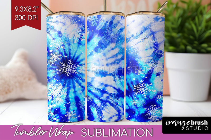 Winter Tumbler Wrap - Tie Dye Tumbler Sublimation Sublimation OrangeBrushStudio 