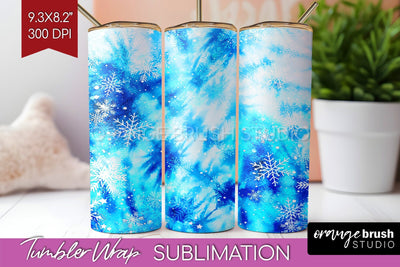 Winter Tumbler Wrap - Tie Dye Tumbler Sublimation Sublimation OrangeBrushStudio 