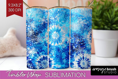Winter Tumbler Wrap - Tie Dye Tumbler Sublimation Sublimation OrangeBrushStudio 