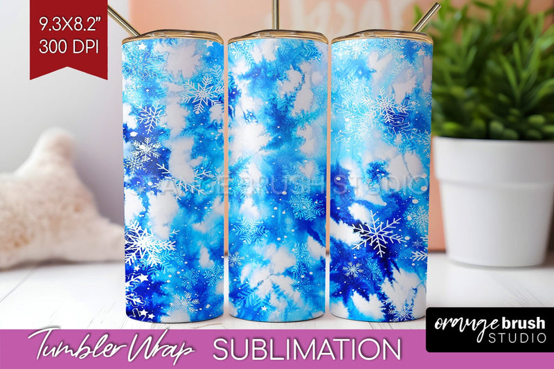 Winter Tumbler Wrap - Tie Dye Tumbler Sublimation Sublimation OrangeBrushStudio 