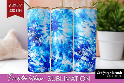 Winter Tumbler Wrap - Tie Dye Tumbler Sublimation Sublimation OrangeBrushStudio 
