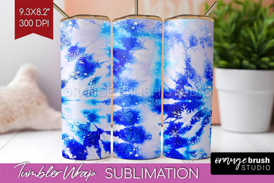 Winter Tumbler Wrap - Tie Dye Tumbler Sublimation Sublimation OrangeBrushStudio 