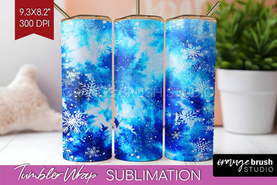 Winter Tumbler Wrap - Tie Dye Tumbler Sublimation Sublimation OrangeBrushStudio 