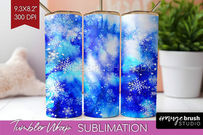 Winter Tumbler Wrap - Tie Dye Tumbler Sublimation Sublimation OrangeBrushStudio 