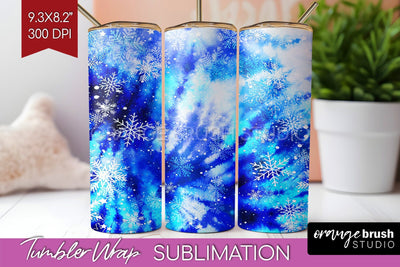 Winter Tumbler Wrap - Tie Dye Tumbler Sublimation Sublimation OrangeBrushStudio 