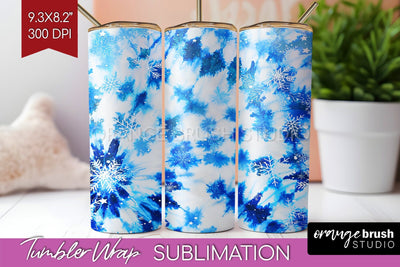 Winter Tumbler Wrap - Tie Dye Tumbler Sublimation Sublimation OrangeBrushStudio 