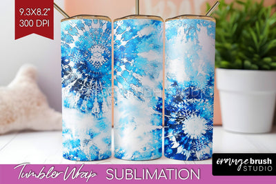 Winter Tumbler Wrap - Tie Dye Tumbler Sublimation Sublimation OrangeBrushStudio 