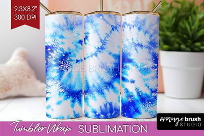 Winter Tumbler Wrap - Tie Dye Tumbler Sublimation Sublimation OrangeBrushStudio 