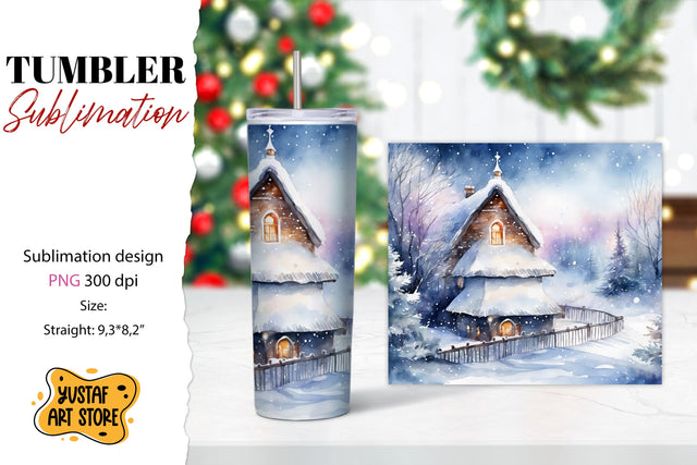 Winter tumbler wrap.Christmas tumbler sublimation. Sublimation Yustaf Art Store 