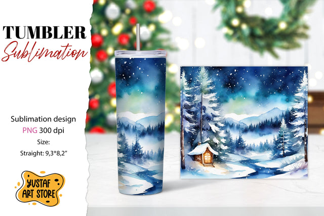 Winter tumbler wrap.Christmas tumbler sublimation. Sublimation Yustaf Art Store 