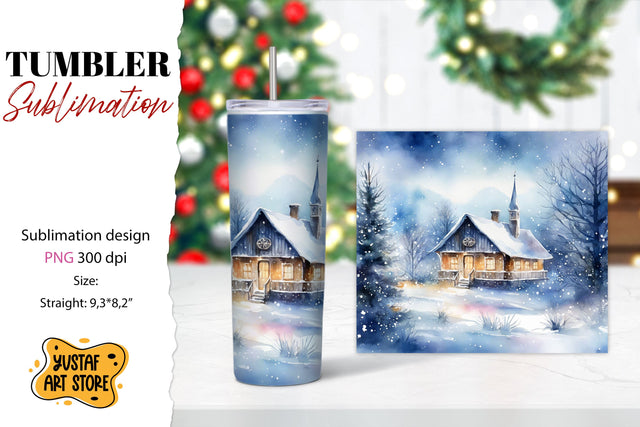 Winter tumbler wrap.Christmas tumbler sublimation. Sublimation Yustaf Art Store 