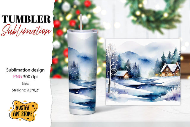 Winter tumbler wrap.Christmas tumbler sublimation. Sublimation Yustaf Art Store 
