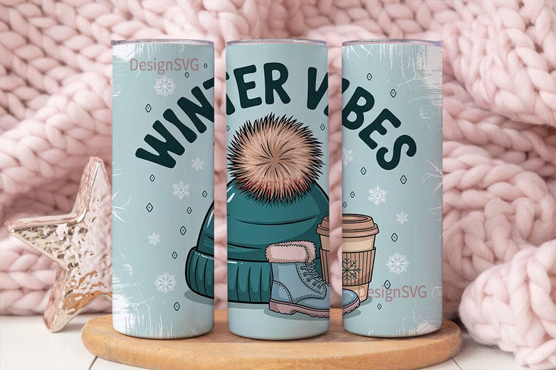 Winter Vibes 20oz Tumbler Wrap Sublimation DesignSVG 