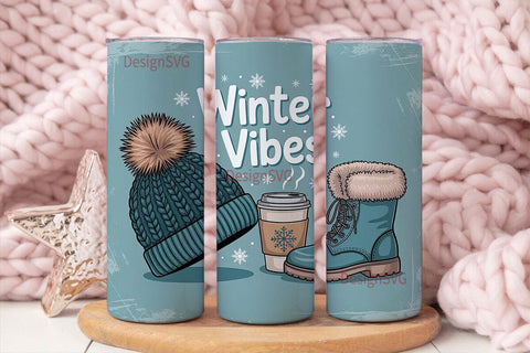 Winter Vibes 20oz Tumbler Wrap Sublimation DesignSVG 