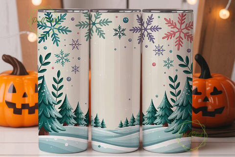 Winter Vibes 20oz Tumbler Wrap Sublimation PixelChick 