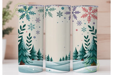 Winter Vibes 20oz Tumbler Wrap Sublimation PixelChick 
