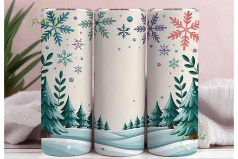 Winter Vibes 20oz Tumbler Wrap Sublimation PixelChick 