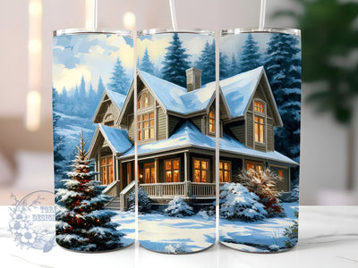 Winter Village 20oz Skinny Tumbler Sublimation Design Straight & Tapered PNG, village thermos, winter village thermos, winter village drinkware Sublimation ToriDesigns 