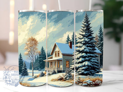 Winter Village 20oz Skinny Tumbler Sublimation Design Straight & Tapered PNG, winter village thermos, winter village drinkware Sublimation ToriDesigns 